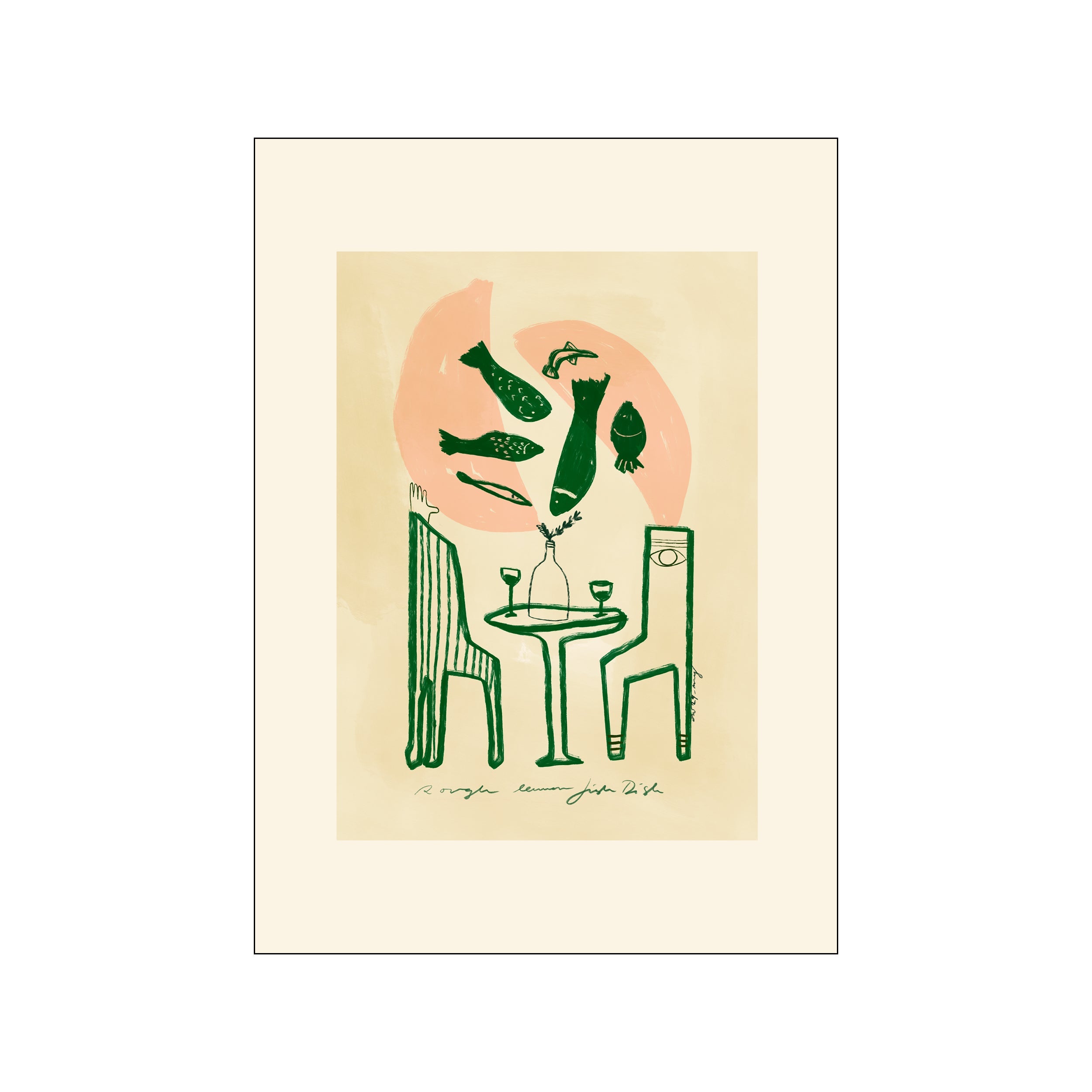 Green Lemon Fish plakat - 30x40 cm